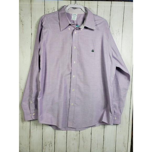 Brooks Brothers 1818 REGENT FIT Long Sleeve Cotton Shirt Cleric Shirt Men's XL cotton Blue type light blue Vintage Second Hand